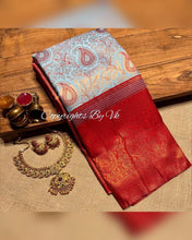 Load image into Gallery viewer, VK Angavai Silky Soft Kanjivaram Pattu with Meena Butta Sarees - Sheetal Fashionzz