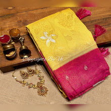 Load image into Gallery viewer, VK Sarees Feather Silk Zari Butta with Silver finish - Sheetal Fashionzz