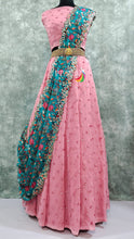 Load image into Gallery viewer, Handloom Georgette lehenga with sequence butta - Sheetal Fashionzz