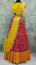 Load image into Gallery viewer, HANDLOOM Kalamkari Crush Silk Lehenga with Beautiful Kalamkari print - Sheetal Fashionzz