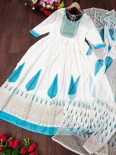 Load image into Gallery viewer, White Anarkali Dupatta Palazzo set