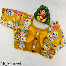 Load image into Gallery viewer, Floral Digital Print with Aari work Readymade Blouse