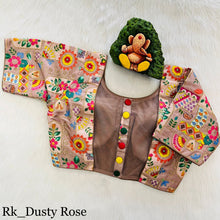 Load image into Gallery viewer, Floral Digital Print with Aari work Readymade Blouse