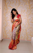 Load image into Gallery viewer, Light Weight Victorian designs in kanchi sarees with contrast border