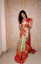 Load image into Gallery viewer, Light Weight Victorian designs in kanchi sarees with contrast border