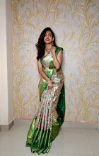 Load image into Gallery viewer, Light Weight Victorian designs in kanchi sarees with contrast border