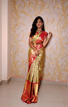 Load image into Gallery viewer, Light Weight Victorian designs in kanchi sarees with contrast border