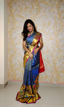 Load image into Gallery viewer, Light Weight Victorian designs in kanchi sarees with contrast border