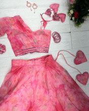 Load image into Gallery viewer, Pure organza silk digital printed lehenga