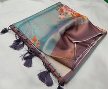 Load image into Gallery viewer, Softy silk Banarasi with digital print