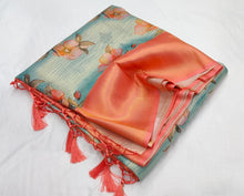 Load image into Gallery viewer, Softy silk Banarasi with digital print