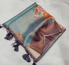 Load image into Gallery viewer, Softy silk Banarasi with digital print