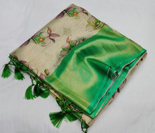 Load image into Gallery viewer, Softy silk Banarasi with digital print