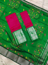 Load image into Gallery viewer, Mangalagiri Exclusive Pattu Kanchi Border Digital Printed Voni Lehanga Sets