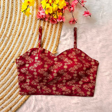 Load image into Gallery viewer, Spaghetti Bridal Dola Foil Work blouse