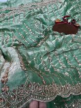 Load image into Gallery viewer, Space silk designer party wear sequence border sarees