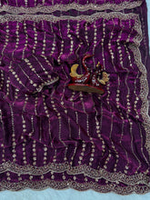 Load image into Gallery viewer, Space silk designer party wear sequence border sarees