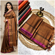 Load image into Gallery viewer, Tissue Linen Silk Sarees - Sheetal Fashionzz