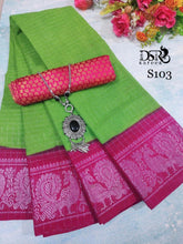 Load image into Gallery viewer, Dsr
Pure cotton madurai Sungudi sarees in shimmering silver border - Sheetal Fashionzz