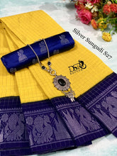 Load image into Gallery viewer, Dsr
Pure cotton madurai Sungudi sarees in shimmering silver border - Sheetal Fashionzz
