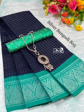 Load image into Gallery viewer, Dsr
Pure cotton madurai Sungudi sarees in shimmering silver border - Sheetal Fashionzz
