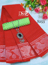 Load image into Gallery viewer, Dsr
Pure cotton madurai Sungudi sarees in shimmering silver border - Sheetal Fashionzz