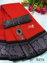 Load image into Gallery viewer, Dsr
Pure cotton madurai Sungudi sarees in shimmering silver border - Sheetal Fashionzz