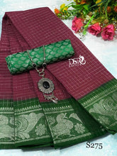 Load image into Gallery viewer, Dsr
Pure cotton madurai Sungudi sarees in shimmering silver border - Sheetal Fashionzz
