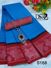 Load image into Gallery viewer, Dsr
Pure cotton madurai Sungudi sarees in shimmering silver border - Sheetal Fashionzz