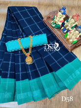 Load image into Gallery viewer, DSR-DD silver Sungudi Sarees with silver stripes - Sheetal Fashionzz