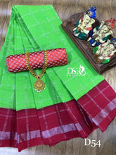 Load image into Gallery viewer, DSR-DD silver Sungudi Sarees with silver stripes - Sheetal Fashionzz