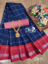 Load image into Gallery viewer, DSR-DD silver Sungudi Sarees with silver stripes - Sheetal Fashionzz