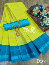 Load image into Gallery viewer, DSR-DD silver Sungudi Sarees with silver stripes - Sheetal Fashionzz