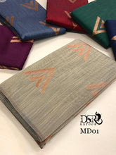 Load image into Gallery viewer, Dsr Modal saree with allover copper gicha buttis - Sheetal Fashionzz