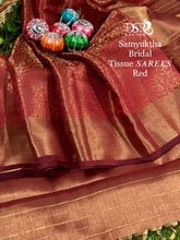 Load image into Gallery viewer, DSR-Samyuktha Bridal Tissue Sarees - Sheetal Fashionzz
