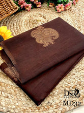 Load image into Gallery viewer, Dsr Modal saree with allover copper gicha buttis - Sheetal Fashionzz