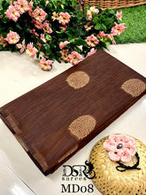 Load image into Gallery viewer, Dsr Modal saree with allover copper gicha buttis - Sheetal Fashionzz