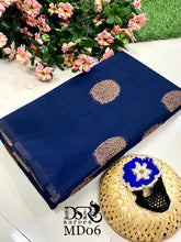 Load image into Gallery viewer, Dsr Modal saree with allover copper gicha buttis - Sheetal Fashionzz