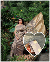 Load image into Gallery viewer, CLASSIC soft silk tissue saree adorned with antique thread - Sheetal Fashionzz