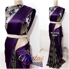 Load image into Gallery viewer, SATIN SILK DESIGNER SAREE WITH IMPORTED DESIGNER BLOUSE - Sheetal Fashionzz