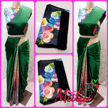 Load image into Gallery viewer, SATIN SILK DESIGNER SAREE WITH IMPORTED DESIGNER BLOUSE - Sheetal Fashionzz