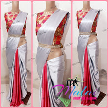 Load image into Gallery viewer, SATIN SILK DESIGNER SAREE WITH IMPORTED DESIGNER BLOUSE - Sheetal Fashionzz