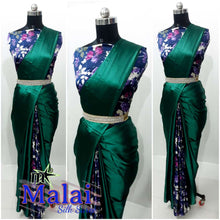 Load image into Gallery viewer, SATIN SILK DESIGNER SAREE WITH IMPORTED DESIGNER BLOUSE - Sheetal Fashionzz