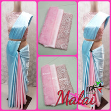 Load image into Gallery viewer, SATIN SILK DESIGNER SAREE WITH IMPORTED DESIGNER BLOUSE - Sheetal Fashionzz