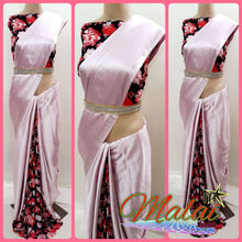 Load image into Gallery viewer, SATIN SILK DESIGNER SAREE WITH IMPORTED DESIGNER BLOUSE - Sheetal Fashionzz