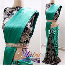 Load image into Gallery viewer, SATIN SILK DESIGNER SAREE WITH IMPORTED DESIGNER BLOUSE - Sheetal Fashionzz