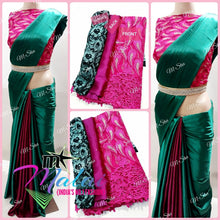Load image into Gallery viewer, SATIN SILK DESIGNER SAREE WITH IMPORTED DESIGNER BLOUSE - Sheetal Fashionzz