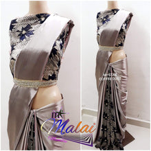 Load image into Gallery viewer, SATIN SILK DESIGNER SAREE WITH IMPORTED DESIGNER BLOUSE - Sheetal Fashionzz