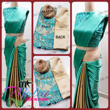 Load image into Gallery viewer, SATIN SILK DESIGNER SAREE WITH IMPORTED DESIGNER BLOUSE - Sheetal Fashionzz