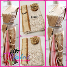 Load image into Gallery viewer, SATIN SILK DESIGNER SAREE WITH IMPORTED DESIGNER BLOUSE - Sheetal Fashionzz